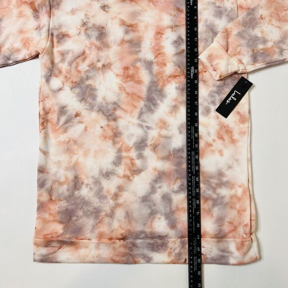 Lulus Mini Dress Womens XS Sweatshirt Tie Dye Pink Gray Relaxed Fit Hang Loose - Picture 9 of 11